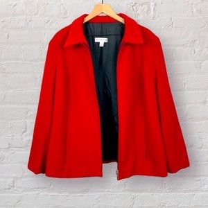 August Max Woman Red Wool Zippered Coat 1X
